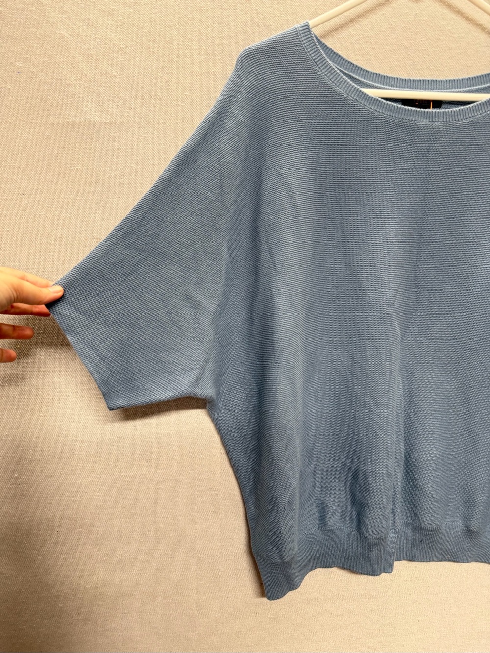 NWT Quince Lightweight Cotton Cashmere Link-Stitch Dolman Sweater - size L - Picture 5 of 8